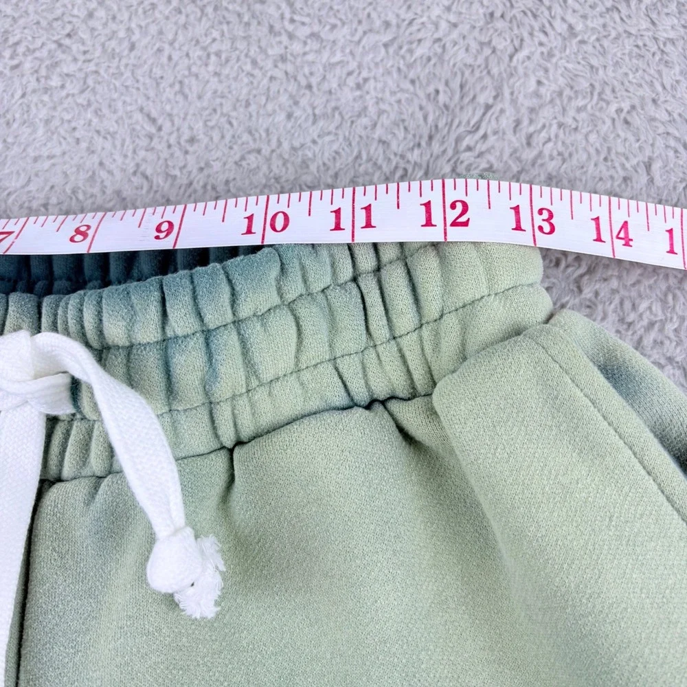 KatieJ NYC Emma Oversized Washed Sweatpants TWEEN XL Green Blue Ombre Dip Dye